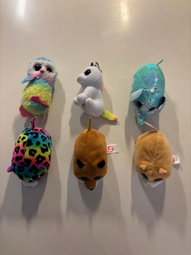 Ty beanies knuffels - set van 6 uil eenhoorn vos hamster!, Overige karakters, Overige typen, Ophalen of Verzenden, Zo goed als nieuw