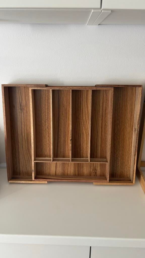 Uitschuifbare Bestekbak van Acaciahout - Nieuw, Ophalen, Nieuw, Hout, Los bestek