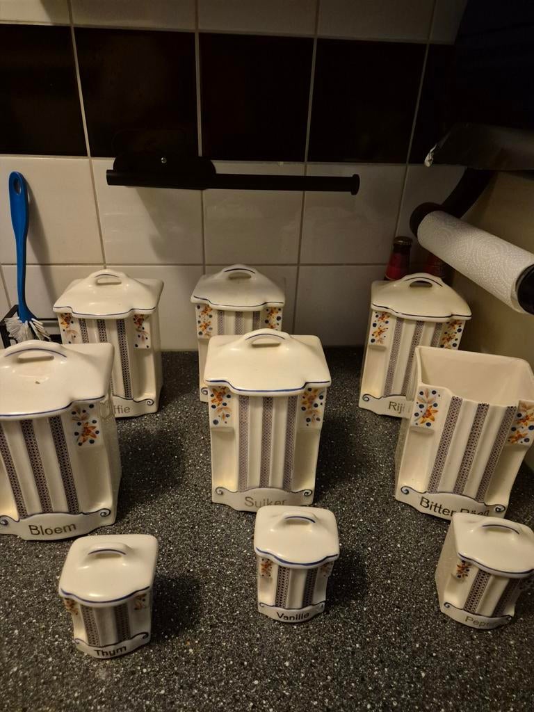 Oude voorraadpotten set, Antiek en Kunst, Antiek | Keramiek en Aardewerk, Ophalen of Verzenden