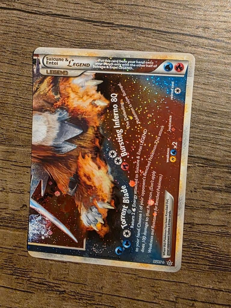 Suicune & Entei 95/95 LEGEND Pokémon kaart, Ophalen of Verzenden, Gebruikt, Losse kaart