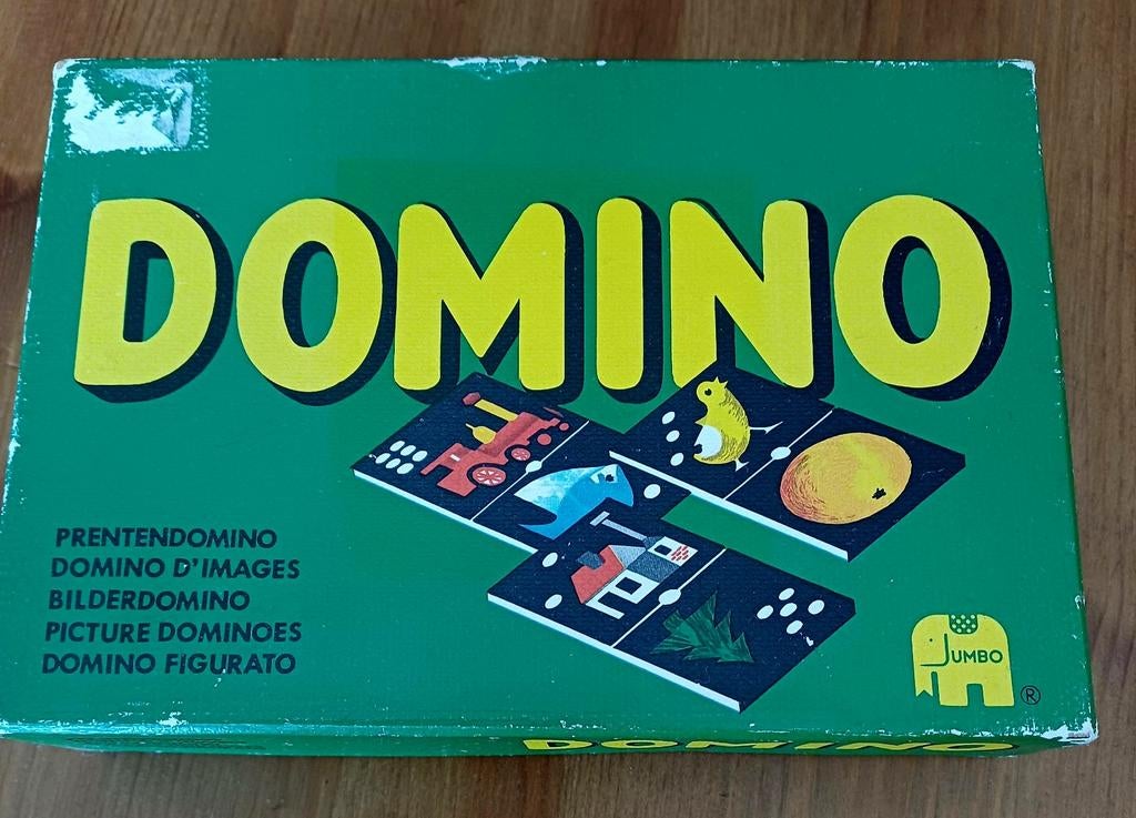 Vintage Jumbo Domino Spel - Prentendomino, Hobby en Vrije tijd, Gezelschapsspellen | Overige, Een of twee spelers, Ophalen, Gebruikt