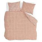 Walra Dekbedovertrek Remade Dots & Squares 200 x, Bruin, Ophalen of Verzenden, Deken of Dekbed, Nieuw