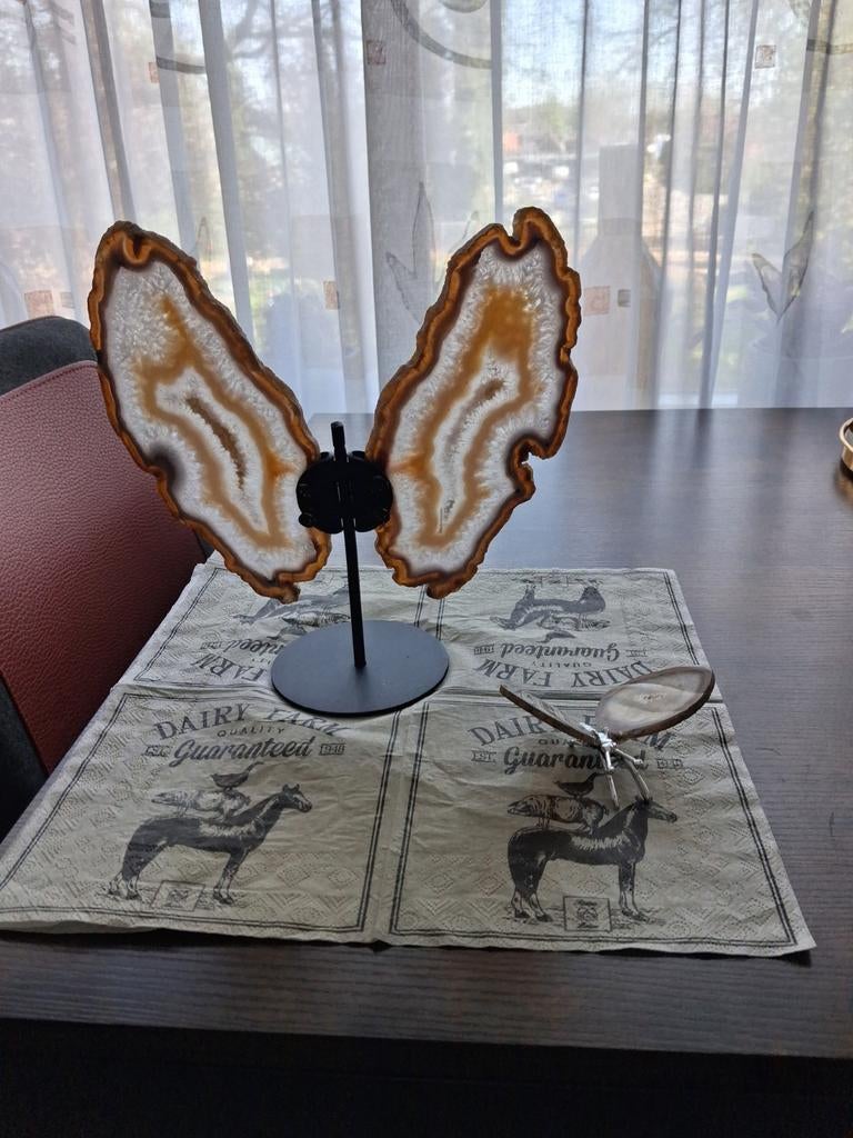 agaat vlinder set 29 cm hoog, Huis en Inrichting, Ophalen of Verzenden, Minder dan 50 cm