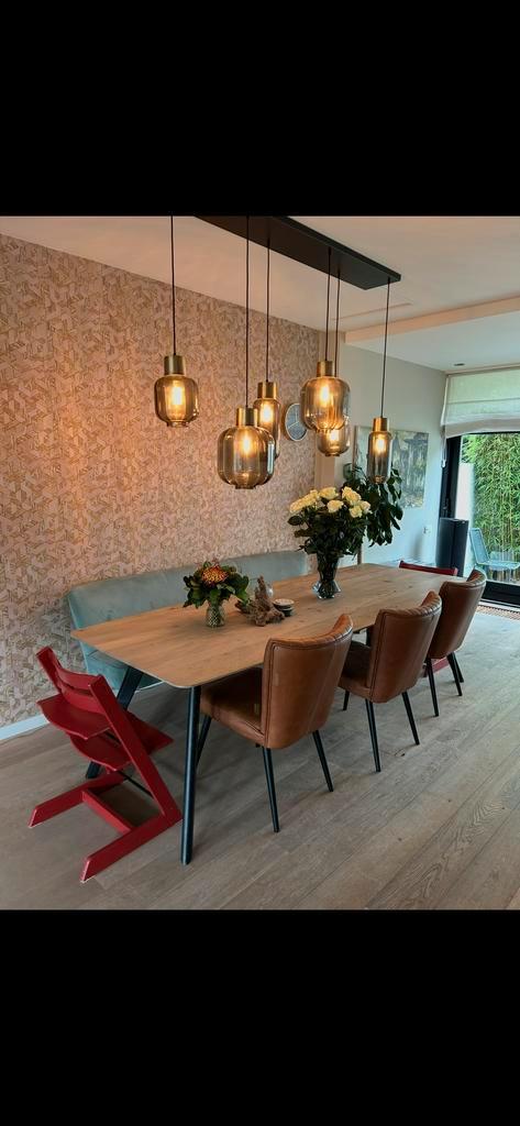 Masterlight Lett Rib Hanglamp, Huis en Inrichting, Lampen | Hanglampen, Zo goed als nieuw, 75 cm of meer, Glas, Metaal, Ophalen