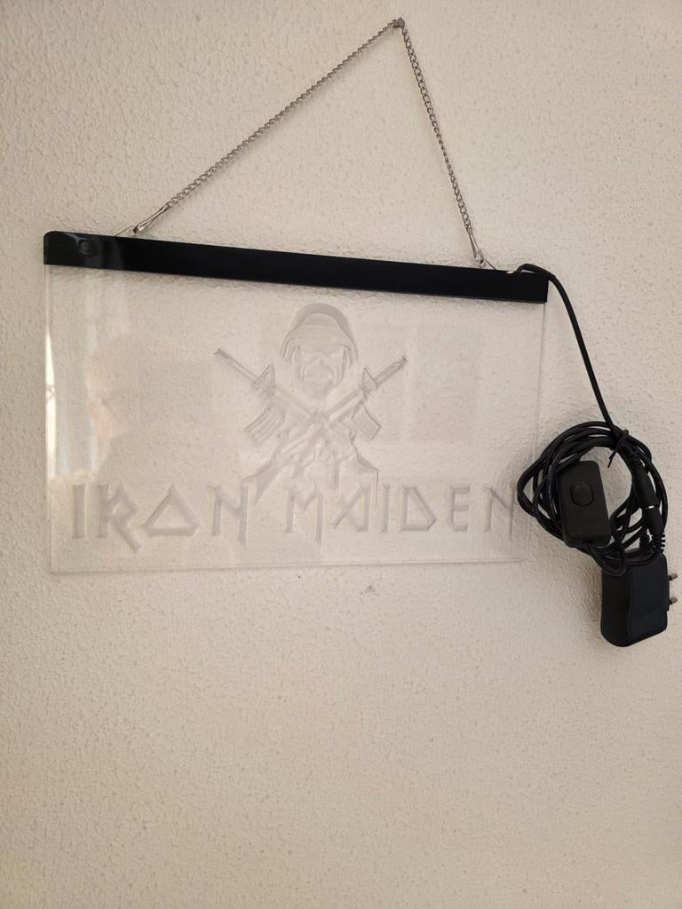 Iron Maiden Lichtbord - Uniek Decoratie Item, Ophalen of Verzenden, Zo goed als nieuw