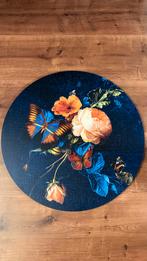 Heinen Delfts Blauw Wandbord - Vlindertuin - 80cm, Ophalen