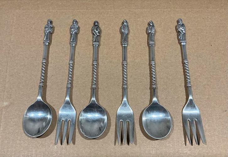 Vintage Apostel lepeltjes en Vorkjes., Antiek en Kunst, Antiek | Bestek, Verzenden