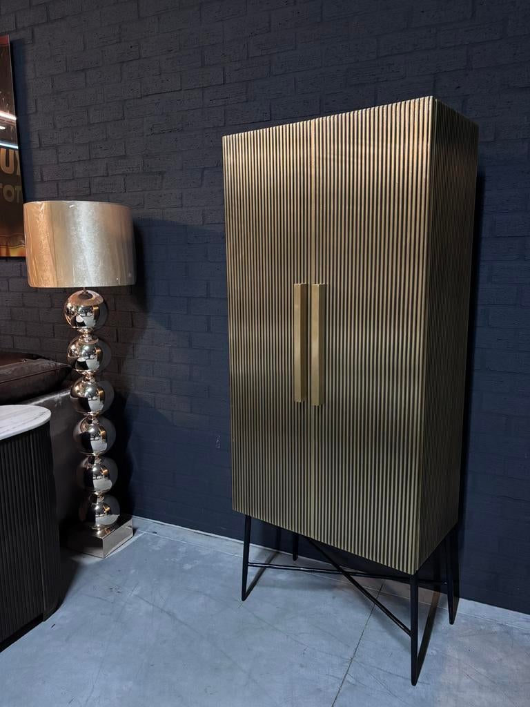 Richmond Ironville Gold Wandkast - Stijlvol en Modern, Ophalen, Zo goed als nieuw, Minder dan 150 cm, Metaal