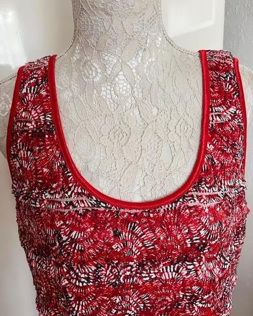 Sandwich rode jurk maat 44, Maat 42/44 (L), Ophalen of Verzenden, Zo goed als nieuw, Knielengte