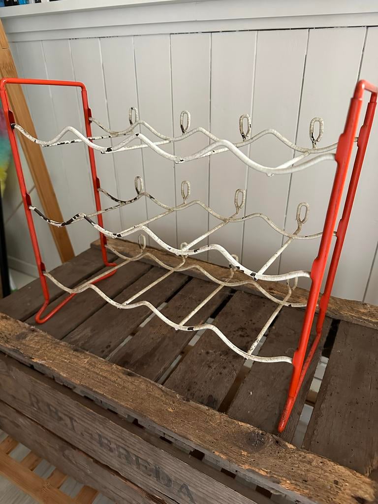 Vintage wijnrek, Ophalen, Gebruikt, 5 tot 15 flessen, Metaal