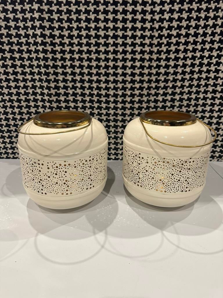 Twee windlichten samen €10, Ophalen, Zo goed als nieuw, Overige materialen, Minder dan 25 cm