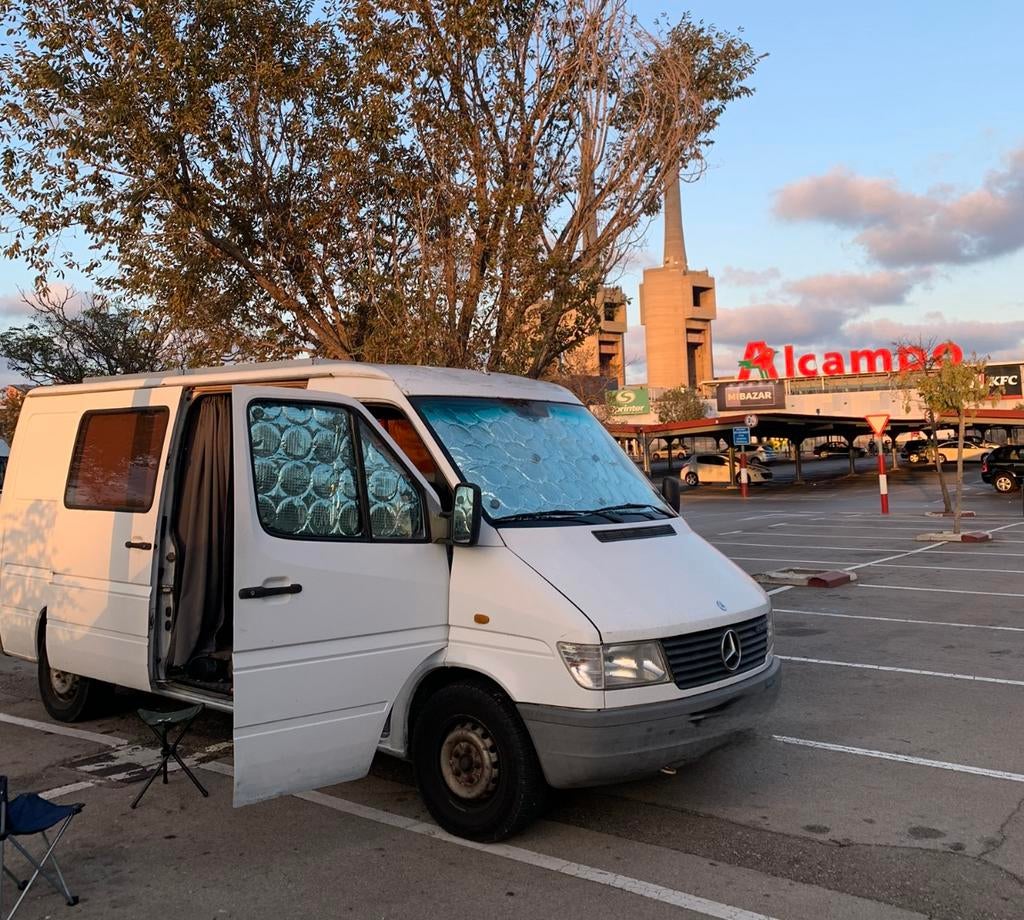 Zonwering thermo raam kussens camper / sprinter 212D of vw L, Ophalen, Gebruikt