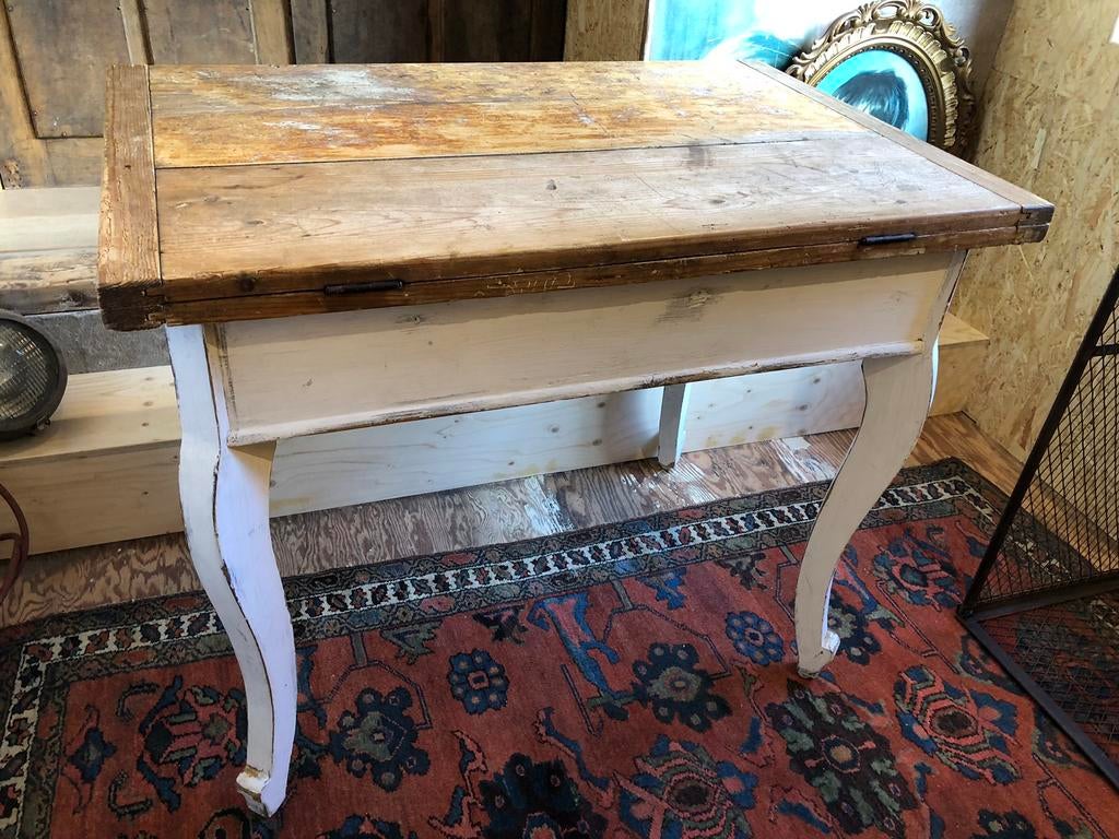 Brocante Grenen Klaptafel Eettafel  Tiny House, Ophalen, Zo goed als nieuw, 25 tot 50 cm, Rechthoekig