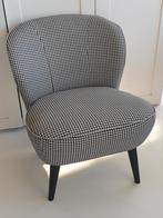 Zwart-witte fauteuil stoel, Ophalen, 75 tot 100 cm, Zo goed als nieuw, Stof