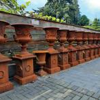 Gietijzeren tuinvazen tuinvaas bloempot bloembak op sokkel, Ophalen of Verzenden, Nieuw