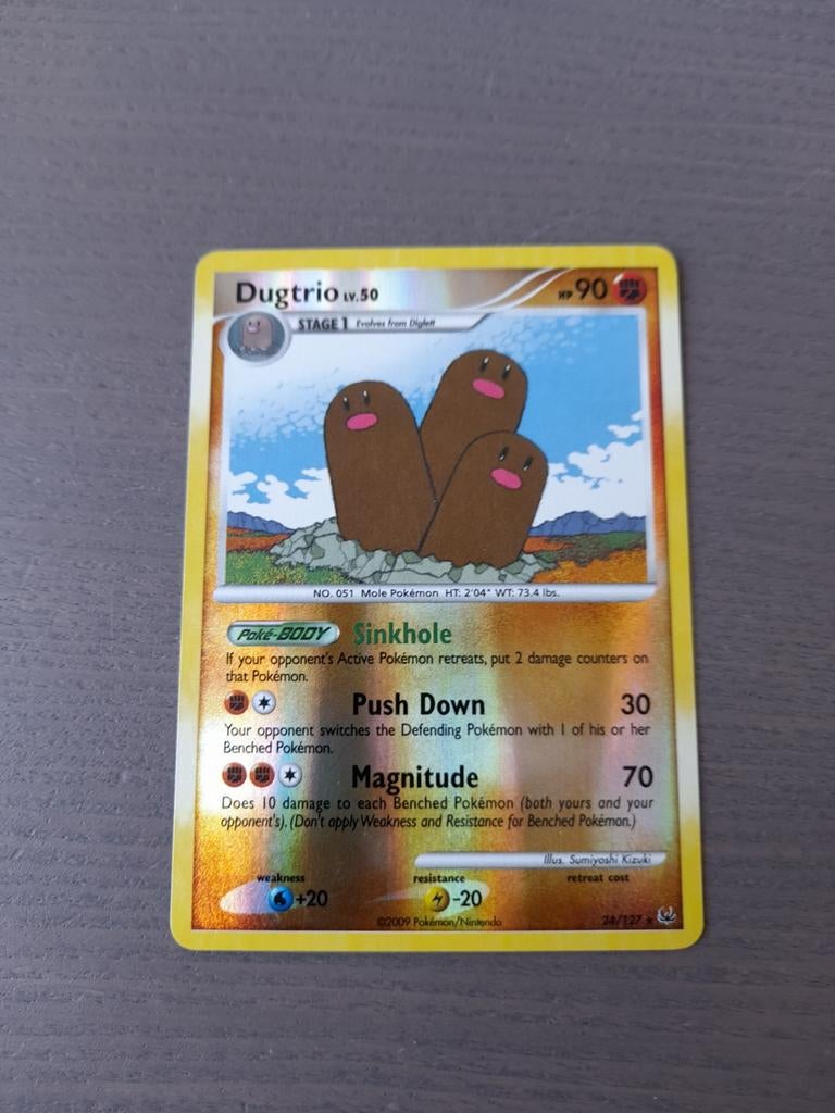 2009 platinum 24/127 dugtrio reverse, Ophalen of Verzenden, Zo goed als nieuw, Losse kaart, Foil