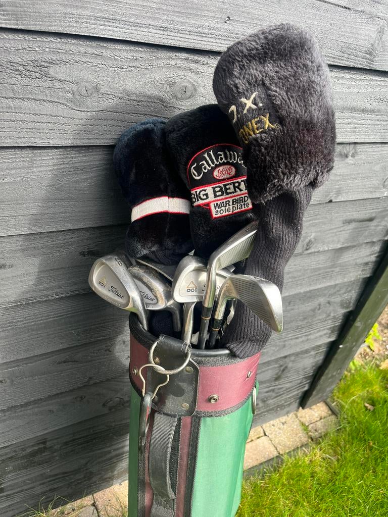 Titleist ijzerset met callaway drivers + electr trolley, Ophalen, Gebruikt, Set, Callaway