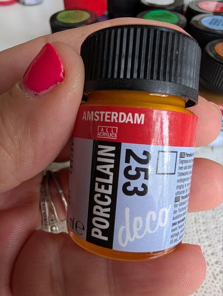 Amsterdam porseleinverf goudgeel 253, Ophalen of Verzenden