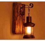 Alessio Wandlamp lantaarn brons op plank Vintage industrieel, Glas, Nieuw, Ophalen of Verzenden, H
