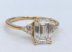 18k Geelgouden Ring met 2.18ct Lab-grown Diamant (IGI), Nieuw, Ophalen of Verzenden, 17 tot 18, Met edelsteen