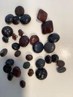 Oude knopen, leren knopen, leatherlook, vintage fournituren, Hobby en Vrije tijd, Ophalen of Verzenden, Gebruikt, Knoop of Knopen