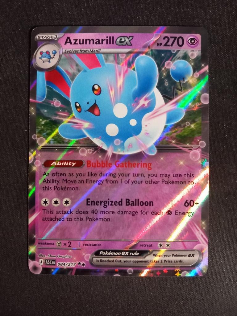 Pokemon Azumarill ex 084/217 Ascended Heroes Ultra Rare NM, Verzenden, Zo goed als nieuw, Losse kaart, Foil