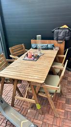 Houten ikea eettafel met stoelen, Ophalen, Gebruikt, 100 tot 150 cm, Eikenhout