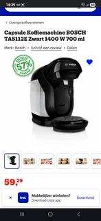 Bosch Tassimo koffiezetapparaat met cups en hervulbare pad, Koffiemachine, Ophalen of Verzenden, Zo goed als nieuw, 1 kopje