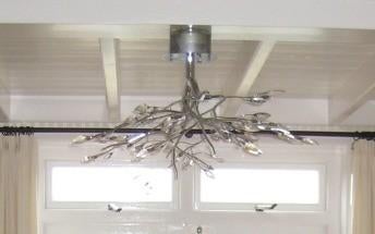 Moderne Kroonluchter met Kristallen Bladeren, Gebruikt, Modern, Natuurlijk, Elegant, Ophalen of Verzenden, Glas