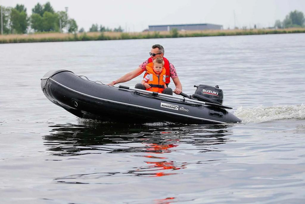 Nimarine MX 290 Alu Black Rhino + Suzuki + elektrische pomp, Watersport en Boten, Aluminium, Zo goed als nieuw, Benzine, Minder dan 70 pk