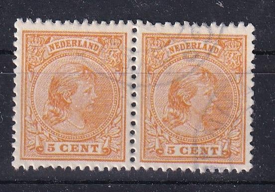 X60) 1891 NL nr 35f paartje gebruikt €10.000 geen garantie, Postzegels en Munten, Postzegels | Nederland, Verzenden, T/m 1940