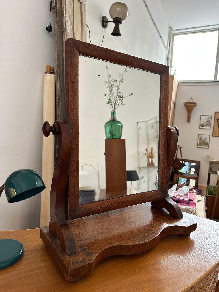 SALE: antieke, brocante, vintage kaptafel spiegel mahonie, Ophalen, Minder dan 50 cm, Gebruikt, -