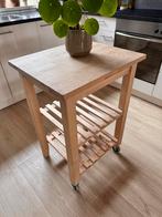 IKEA keukentafel/roltafel met wieltjes, Huis en Inrichting, Keuken | Keukenelementen, Ophalen, Gebruikt, Bruin, 50 tot 100 cm