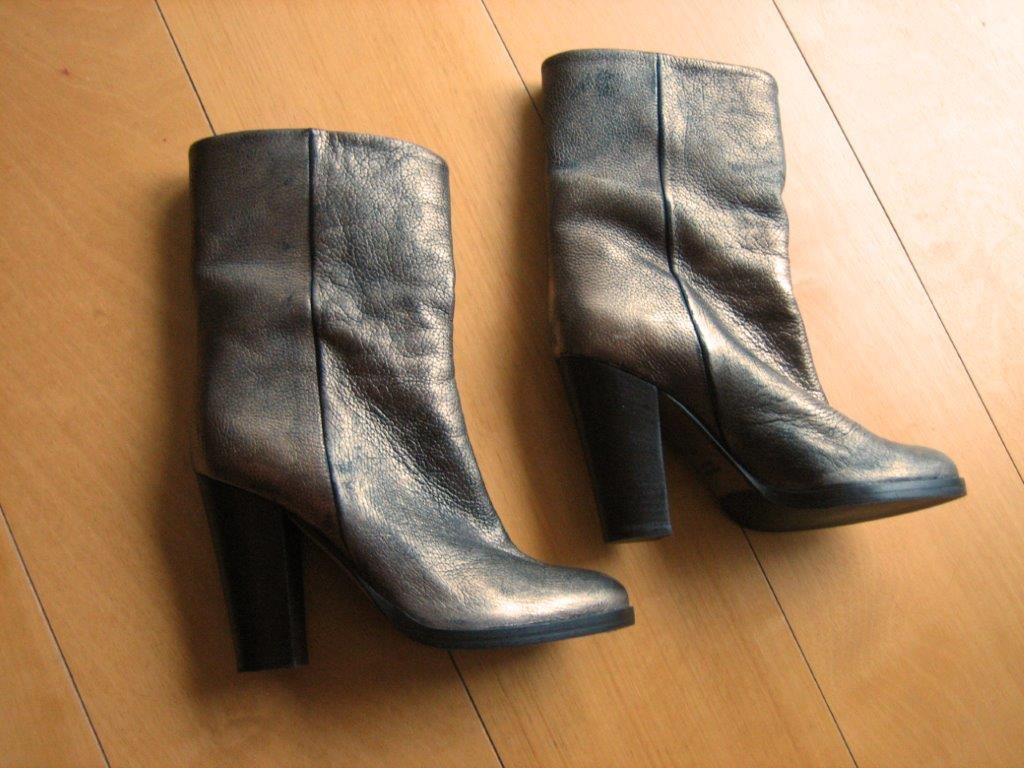 Elegante zwart-goud leren laarsjes LIA STARING 37 snazzeys, Verzenden, Zwart, Lage of Enkellaarzen, Nieuw