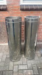 dubbelwandig rookkanaal roestvrijstaal, Doe-het-zelf en Verbouw, Buizen en Afvoer, Ophalen of Verzenden, Zo goed als nieuw, Rvs