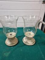 kandelaars windlichten op voet 2x, Ophalen of Verzenden, 'T Olde Gre-j, Info@toldegrej.nl, Endepoelstraat 20f Didam