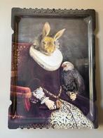 Kunst Ibride dienblad konijn 47cm x 65 cm, Overige materialen, Gebruikt, Schaal, Ophalen of Verzenden