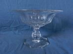 Fraai geslepen glazen schaal op voet / tazza Holland ca 1900, Ophalen of Verzenden