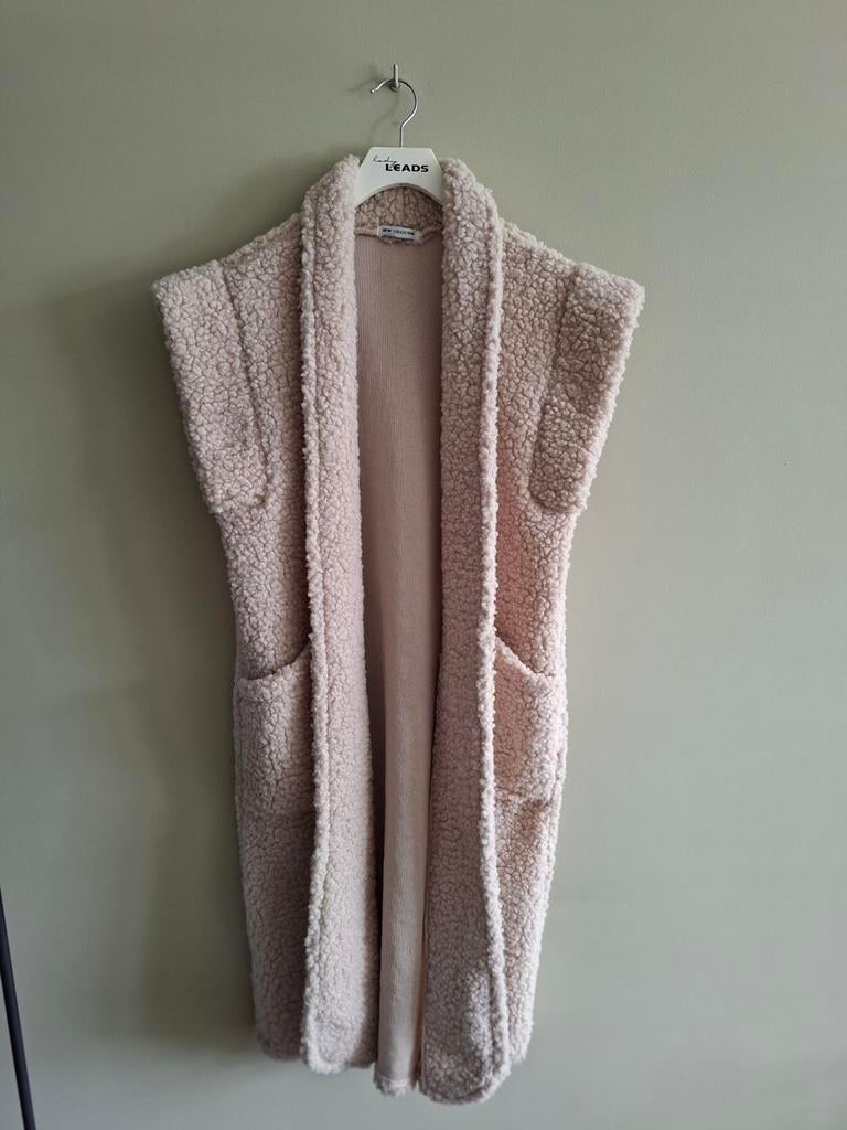 Stoer lang teddy gilet bodywarmer ecru beige, Ophalen of Verzenden, Zo goed als nieuw, Beige