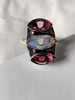 Zilveren ring met opaliet en roze topaas maat 19, Overige kleuren, Verzenden, 19 tot 20, Nieuw