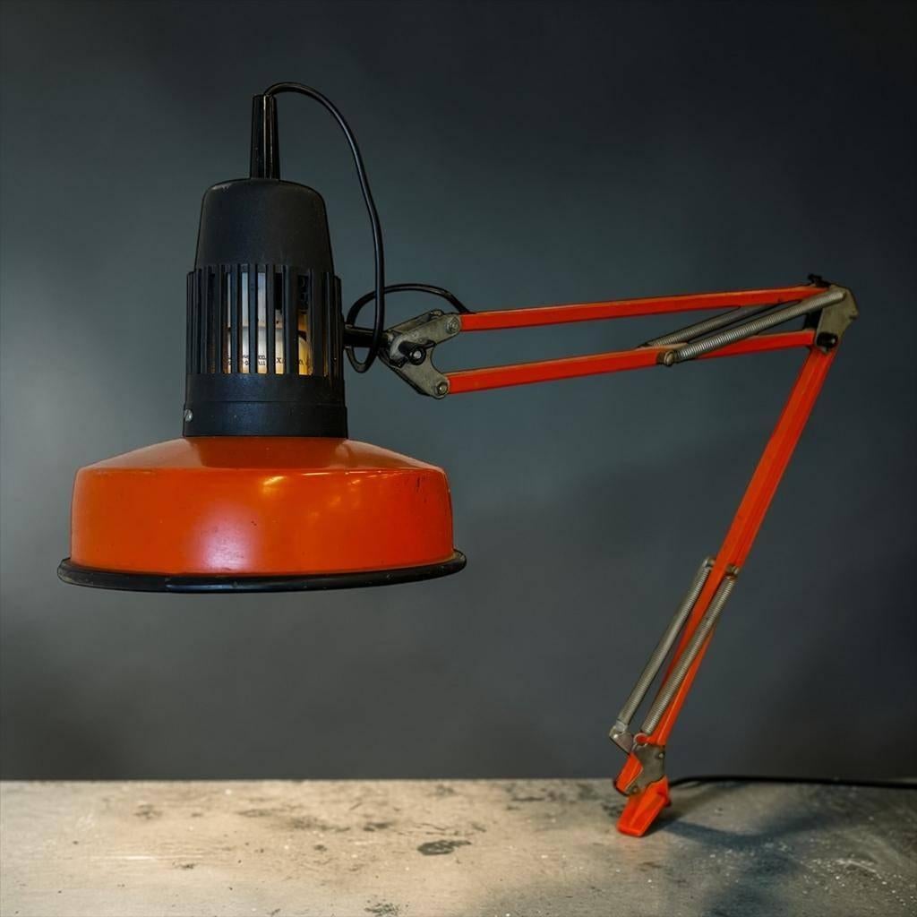 Vintage oranje bureaulamp / desk lamp, Ophalen