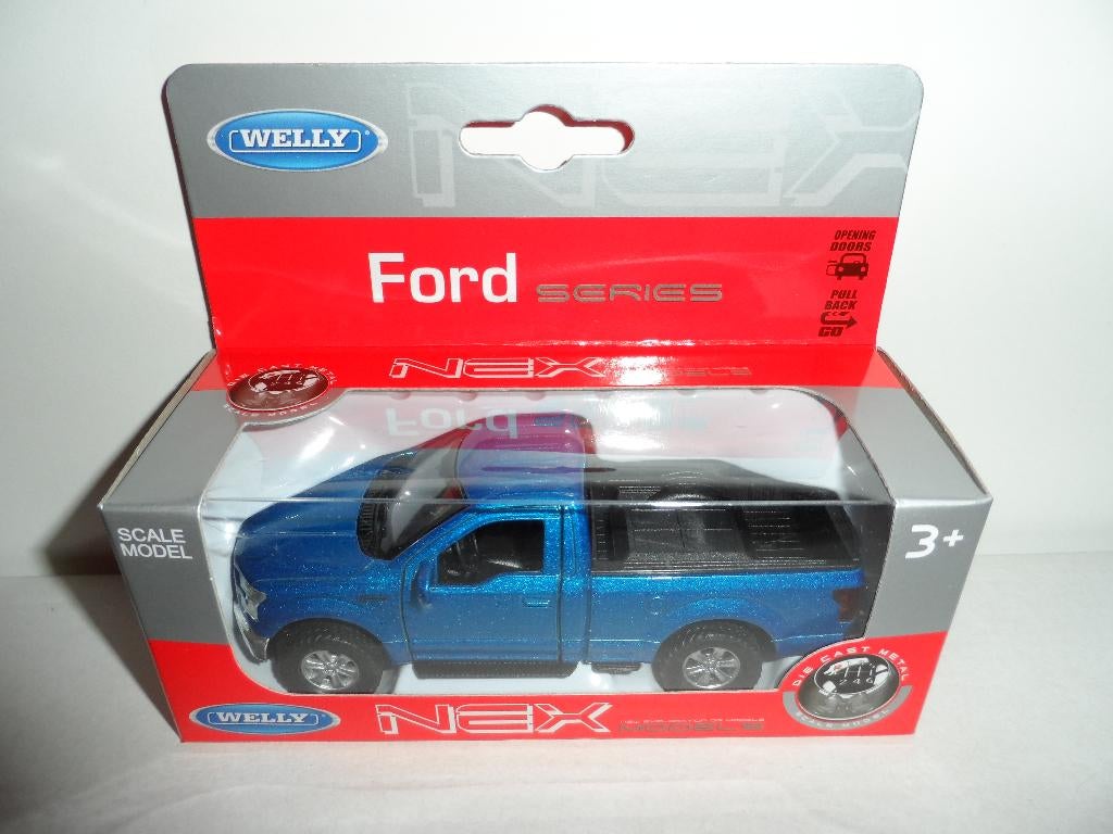 Welly - 2015 Ford F-150 Regular Cab (blauw) 1:36, Ophalen of Verzenden, Nieuw, Auto