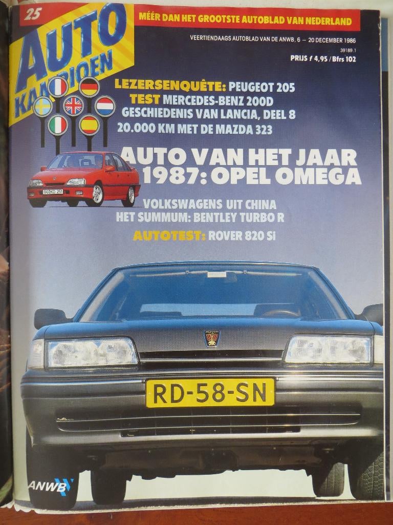 Autokampioen 25 1986 Opel Omega Peugeot 205 Bentley Turbo R, Ophalen of Verzenden, Nieuw, Peugeot