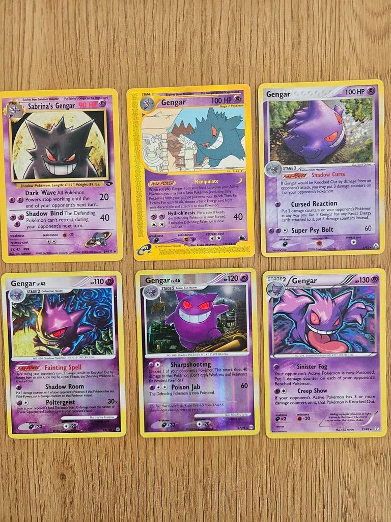 Gengar Pokémon kaarten set, Ophalen of Verzenden, Gebruikt, Meerdere kaarten
