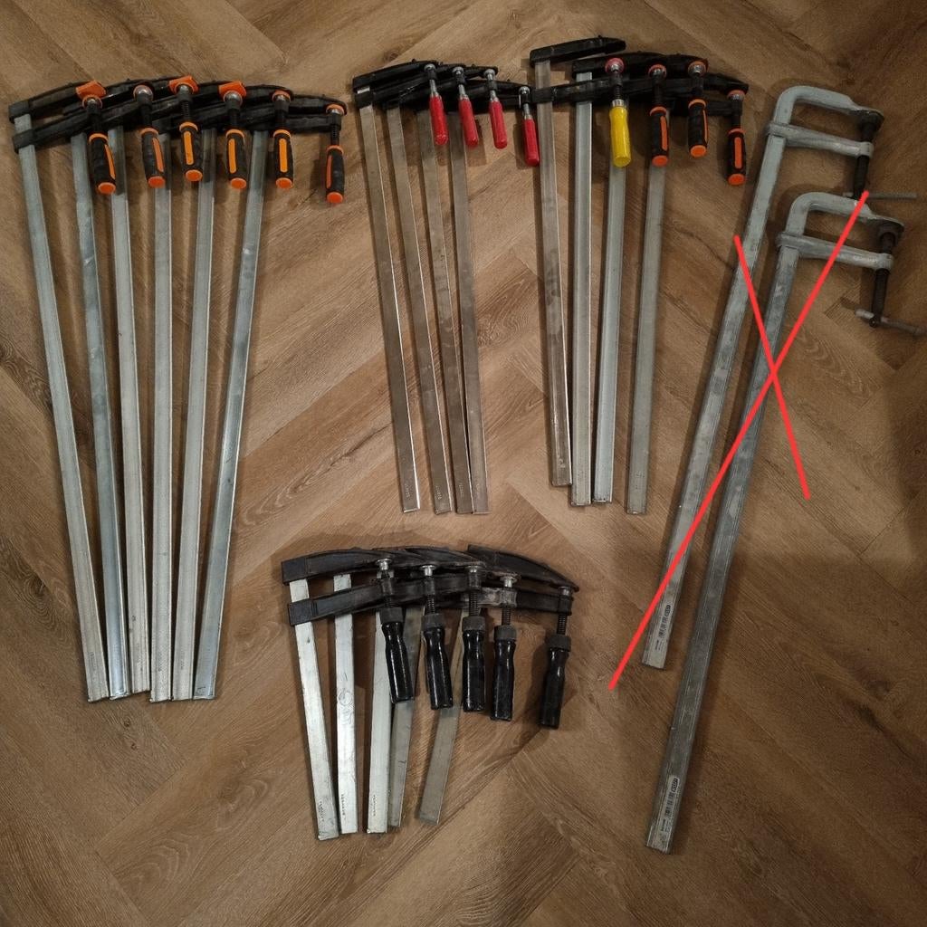 Grote Lijmklemmen diverse maten, Ophalen