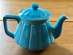 Vintage keramieke lichtblauwe theepot, Huis en Inrichting, Keuken | Servies, Gebruikt, Keramiek, Overige typen, Ophalen of Verzenden