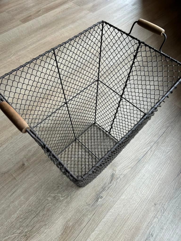 Aardappelmand ijzeren mand landelijk brocante, Overige materialen, Mand, Ophalen of Verzenden, Zo goed als nieuw