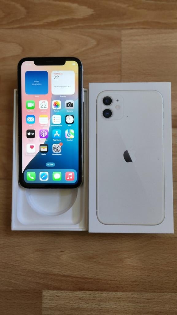 Te koop iPhone 11 64gb, Telecommunicatie, Mobiele telefoons | Apple iPhone, 86 %, Wit, Zo goed als nieuw, 64 GB