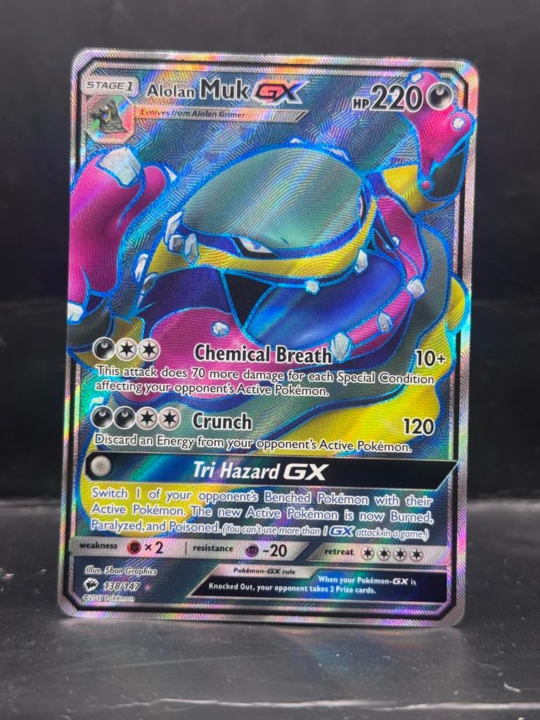Pokemon Burning Shadows - Alolan Muk GX 138/147, Ophalen of Verzenden, Zo goed als nieuw