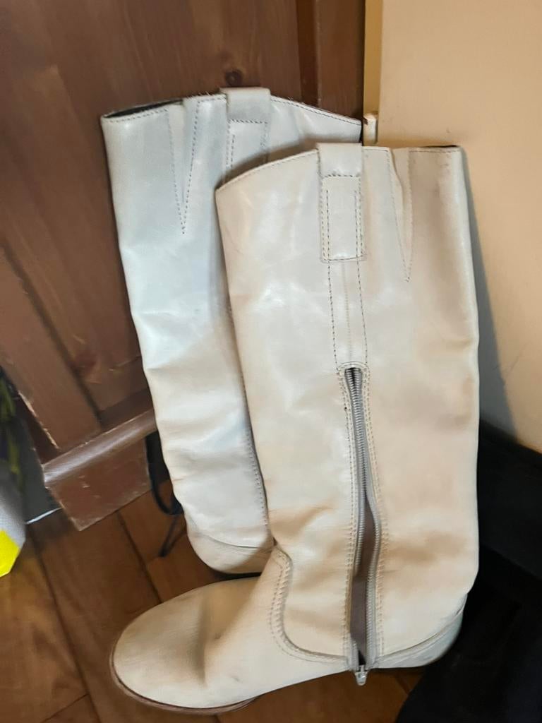 Dames laarzen hoog  37 /38, Ophalen of Verzenden, Zo goed als nieuw, Blauw, Hoge laarzen